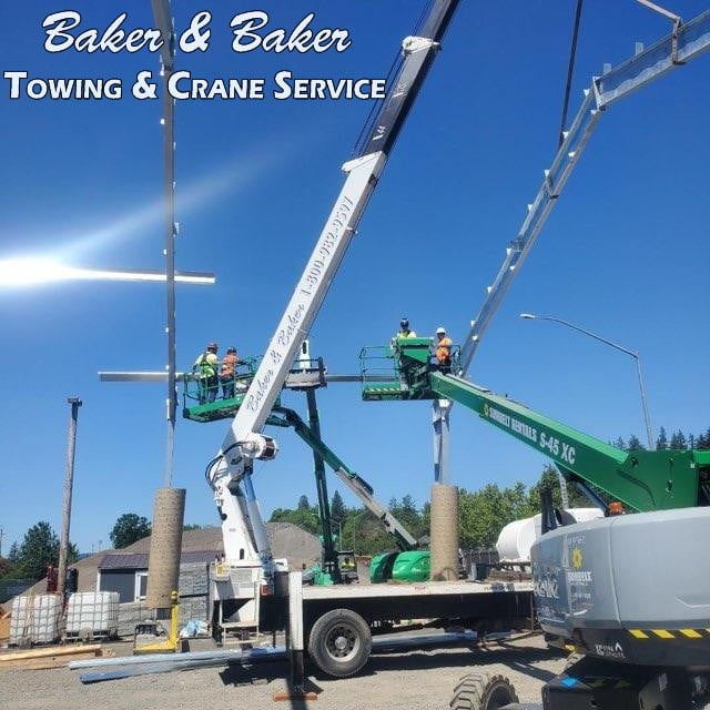 Towing Service Lifts for 5 HOURS! Baker & Baker Towing & Crane Service